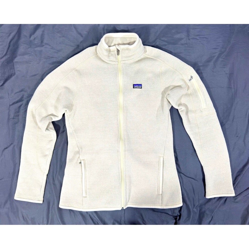 Patagonia Better Sweater Womens M White Fleece Jacket Full Zip Zipped Pockets